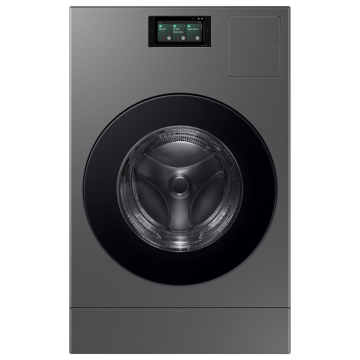 Samsung - 5.3 Cu. Ft. Bespoke Ai Smart All-In-One Front Load Washer/electric Dryer Combo With Ventless Heat Pump - Dark Steel