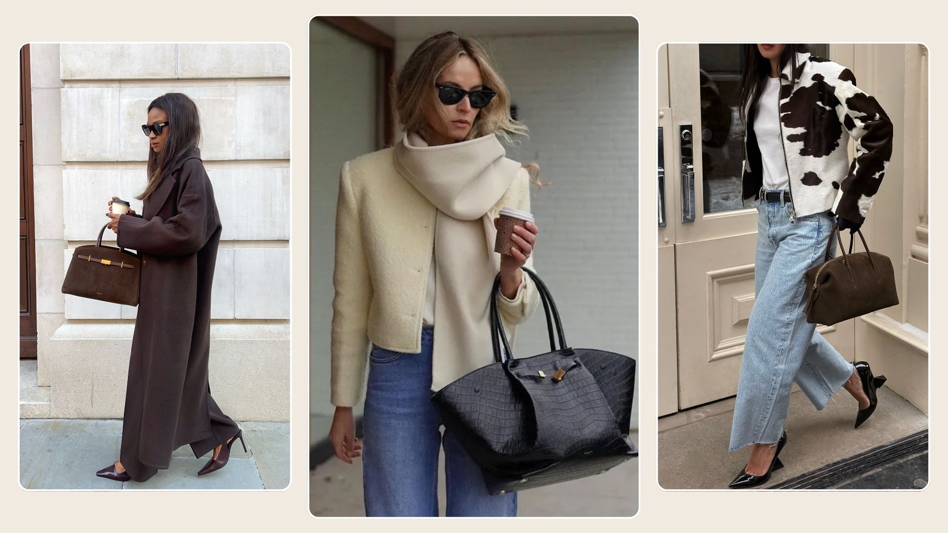 Three influencers carrying Demellier bags