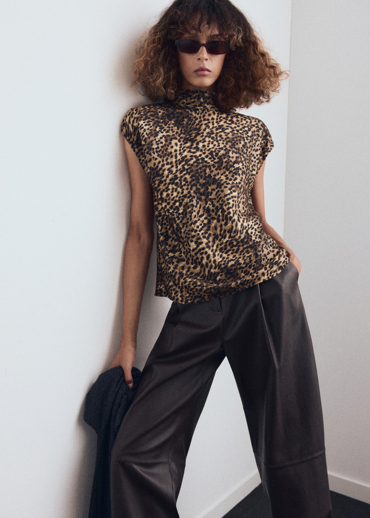Leopard-Print Satin Blouse - Women | Mango United Kingdom