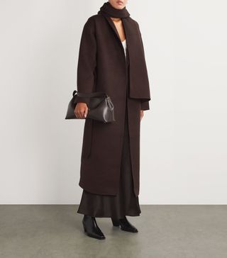 Mara Coat Damen Almada Label Brauner doppelseitiger Schal | Unsere Harrods