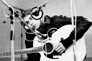 Kurt Cobain, recording in Hilversum Studios with an acoustic guitar on November 25, 1991