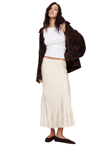 Satin Midi Skirt 