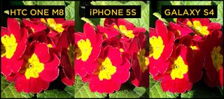HTC One M8 iPhone 5s Galaxy S4 Comparison