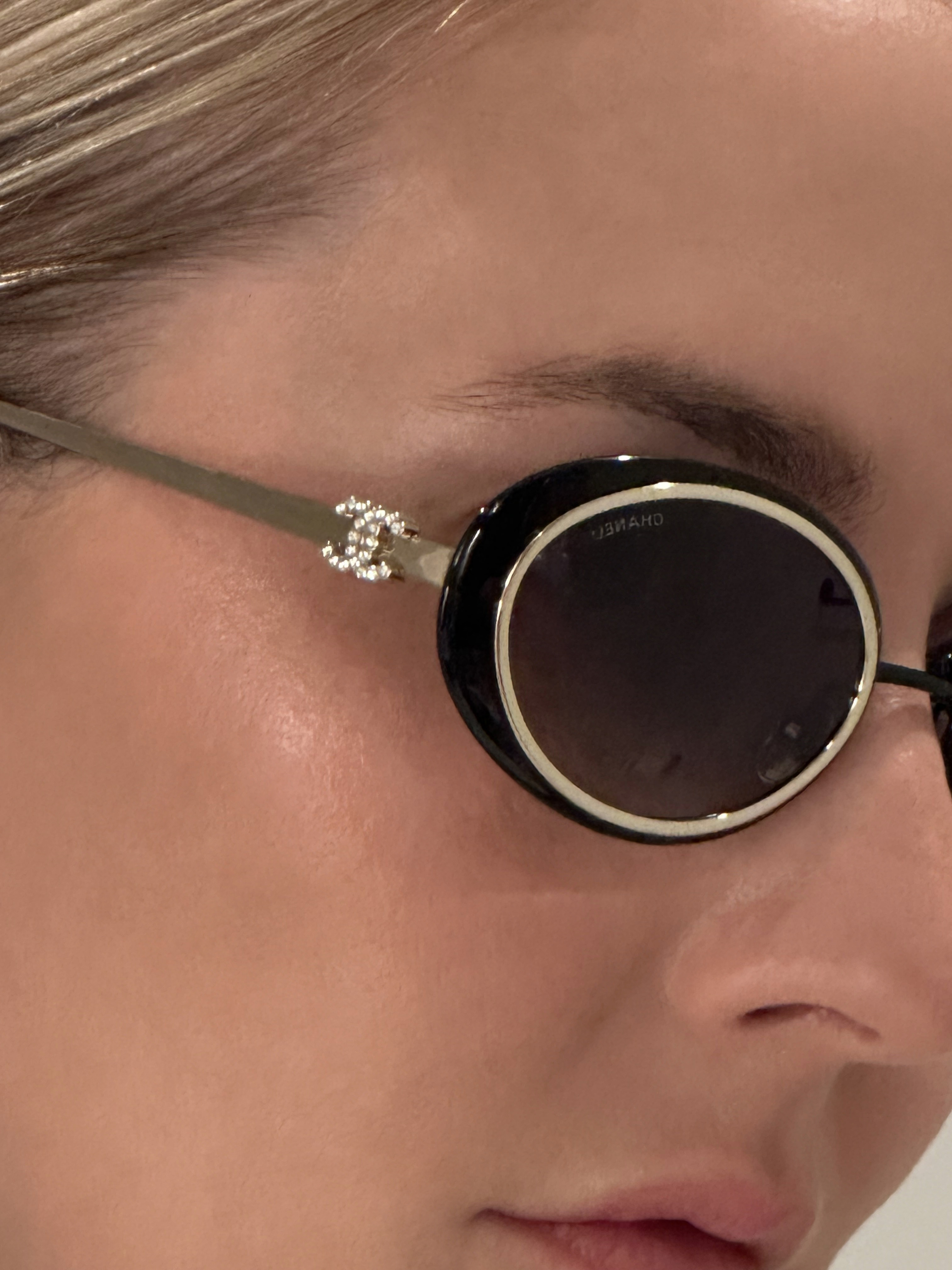Editor wearing Chanel sunglasses.