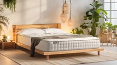 Image shows the Simba Escape Mattress in a neutral, well-lit bedroom