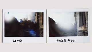 Side-by-side sample images taken on the Lomo'Instant Wide Glass and the Instax Wide 400