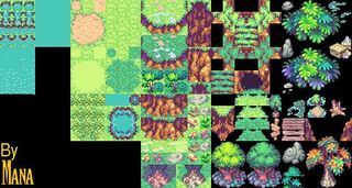 An example of RPG Maker assets ripped from Sword of Mana (GBA).