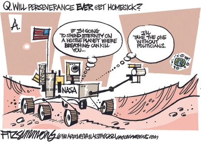 Editorial Cartoon U.S. mars perseverance