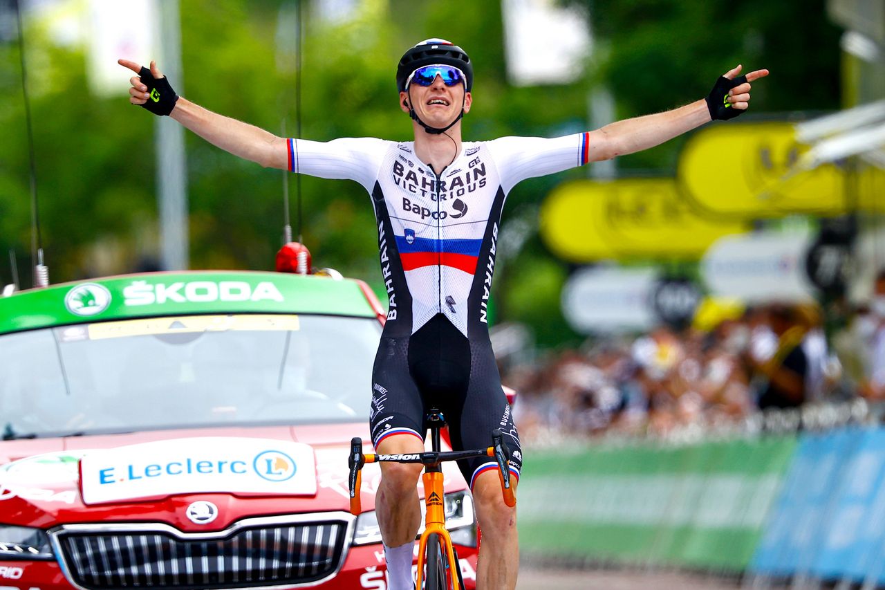 Tour de France 2021 108th Edition 7th stage Vierzon Le Creusot 2491 km 02072021 Matej Mohoric SLO Bahrain Victorious photo Luca BettiniBettiniPhoto2021