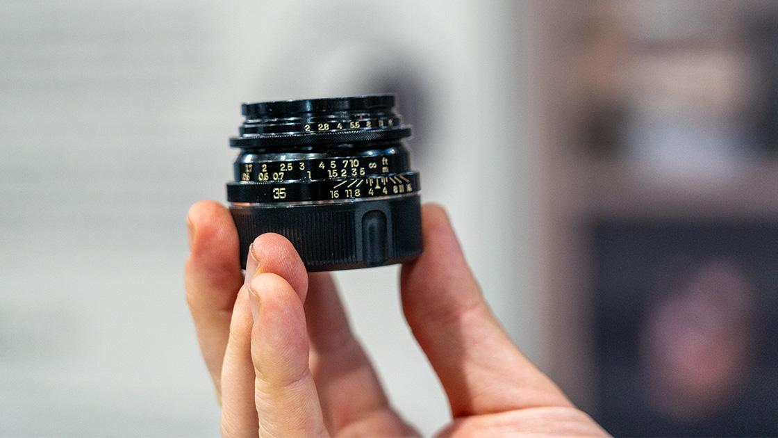 A black camera lens.