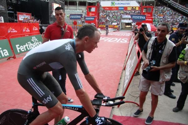 Chris Froome at the finish
