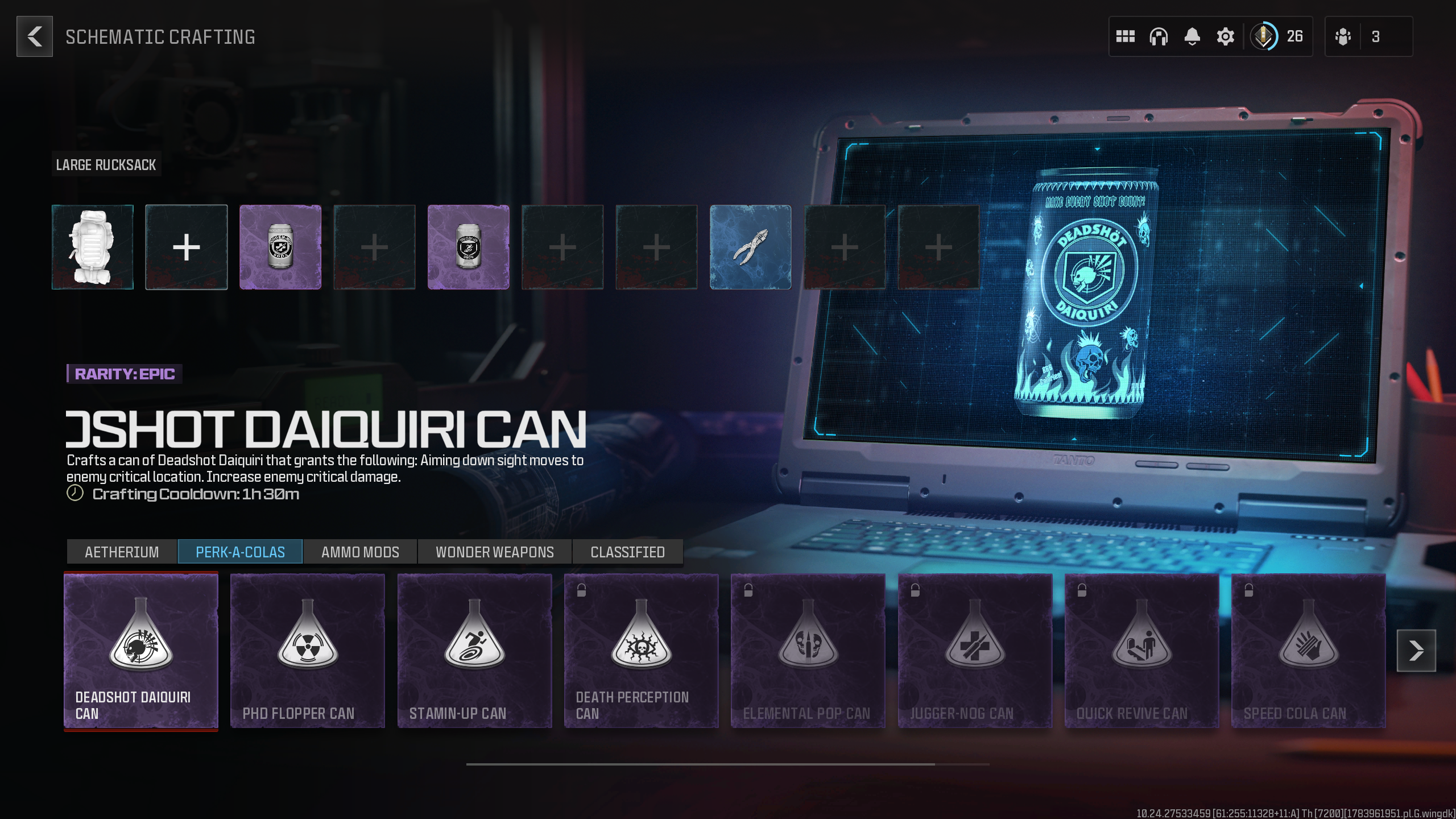 A screenshot of acquired schematics in Call of Duty: Modern Warfare 3 Zombies.