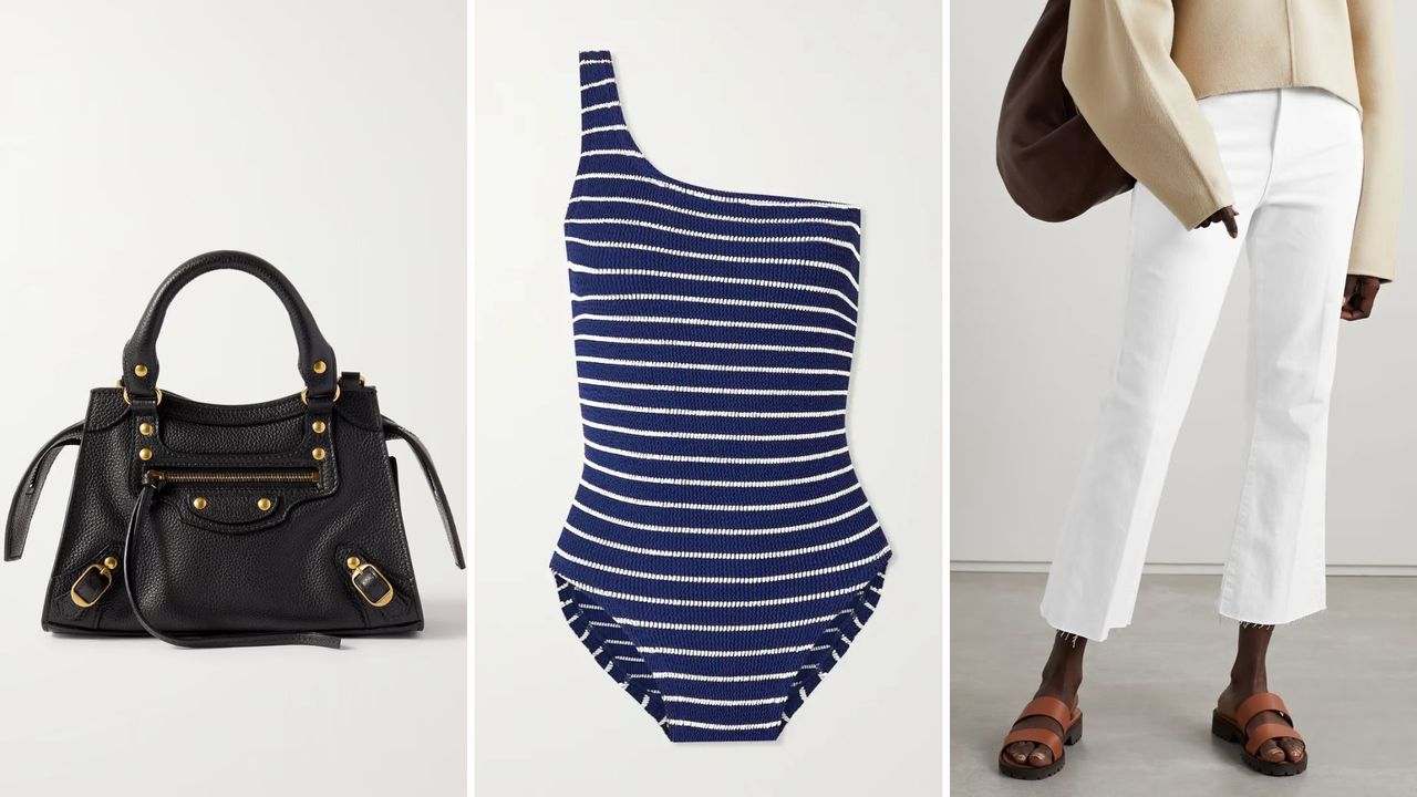 Balenciaga bag, Hunza G swimsuit, L&#039;Agence jeans