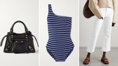 Balenciaga bag, Hunza G swimsuit, L'Agence jeans