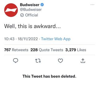 Budweiser tweet about alcohol ban at Qatar World Cup