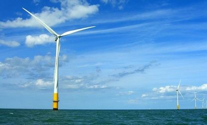 Off-shore wind turbines near Kent, England.