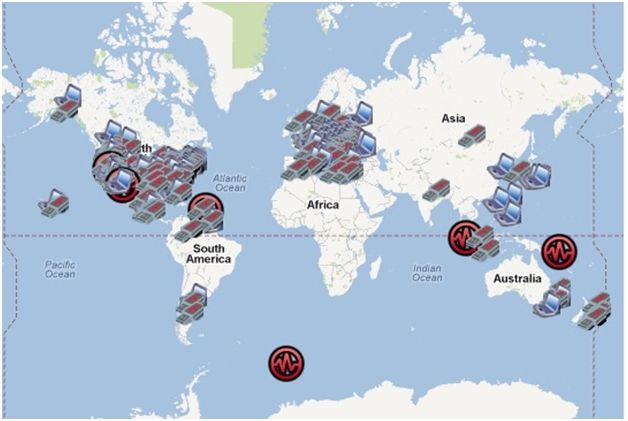 A map of Quake-Catcher Network computers 