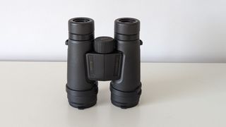 Nikon Monarch M5 12x42 binoculars on a white table
