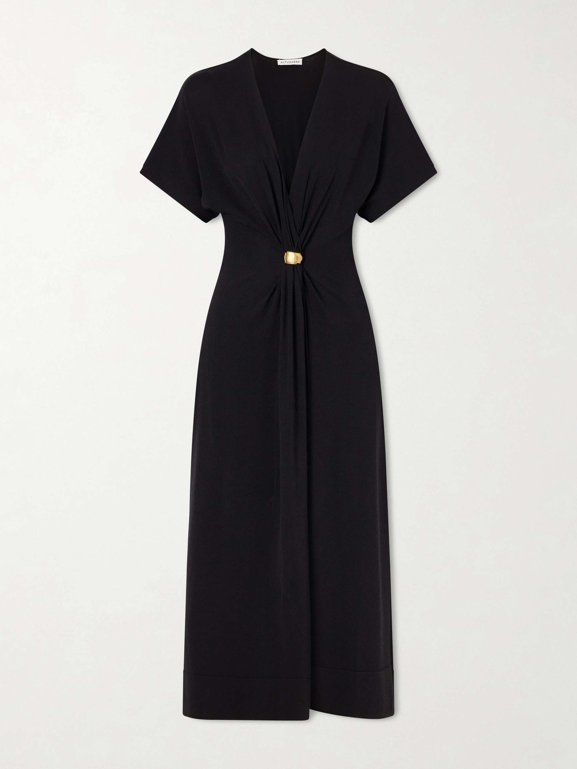 Rena Embellished Gathered Jersey Maxi Dress