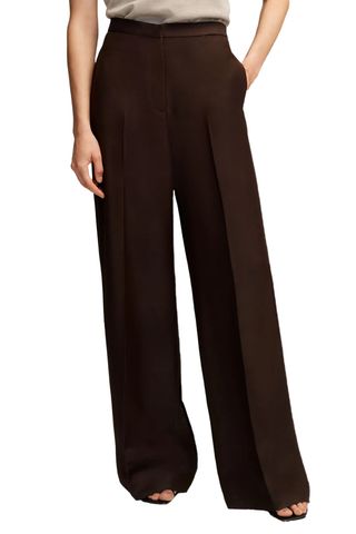 Jones Trouser in Structured Viscose Twill | Chocolate