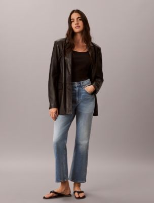 High Rise Cropped Flared Jeans