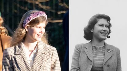 Lady Louise and the Queen&#039;s resemblance shown in side by side of the royals around the same age.