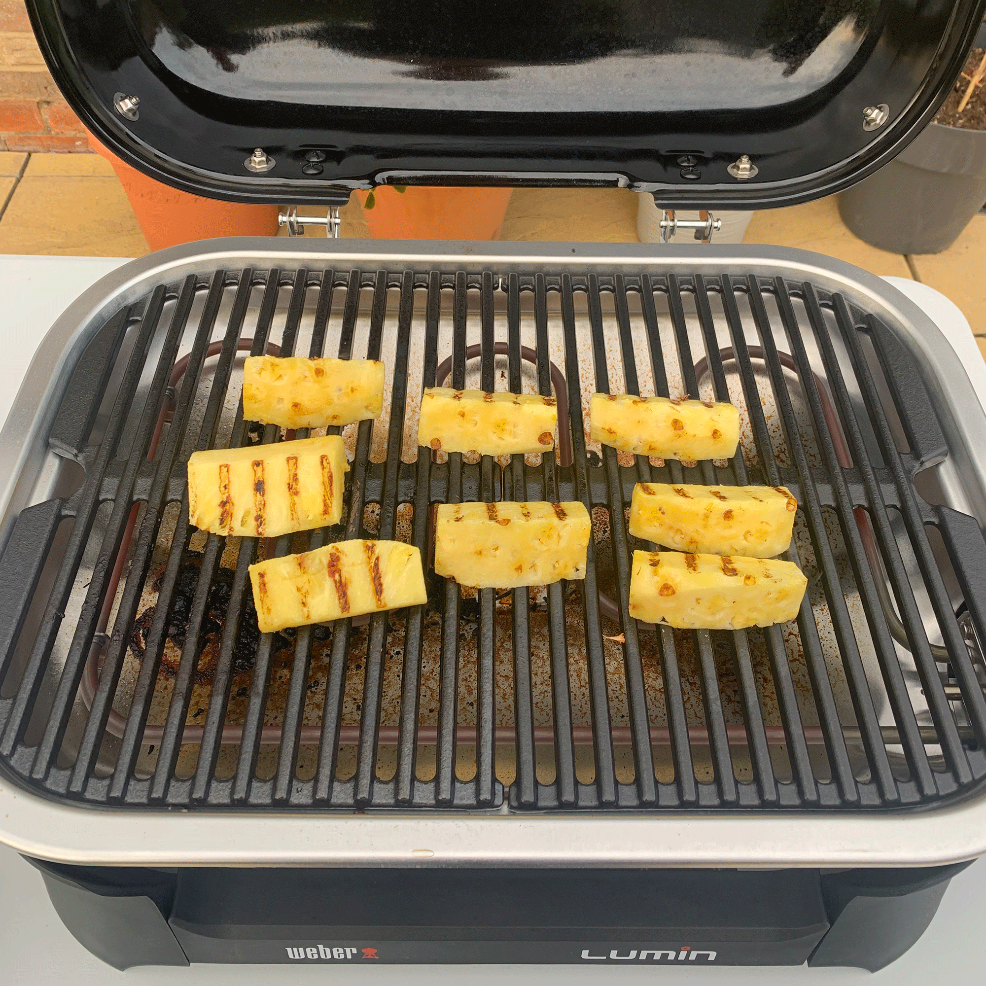 Lumin BBQ open grilling pineapple