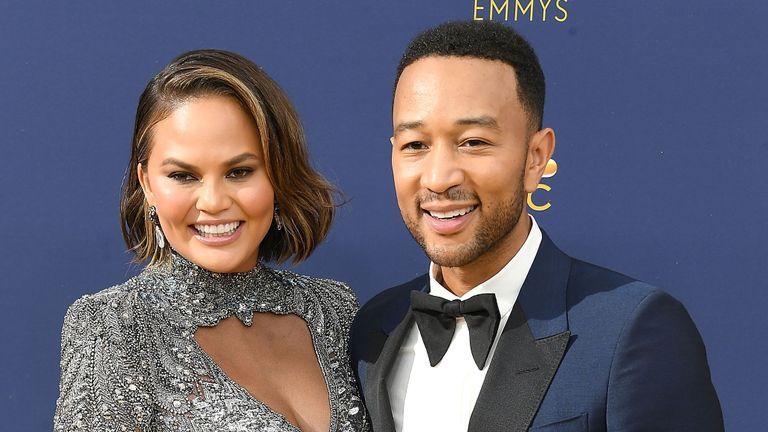los angeles, ca september 17 chrissy teigen and john legend attend the 70th emmy awards at microsoft theater on september 17, 2018 in los angeles, california photo by axellebauer griffinfilmmagic