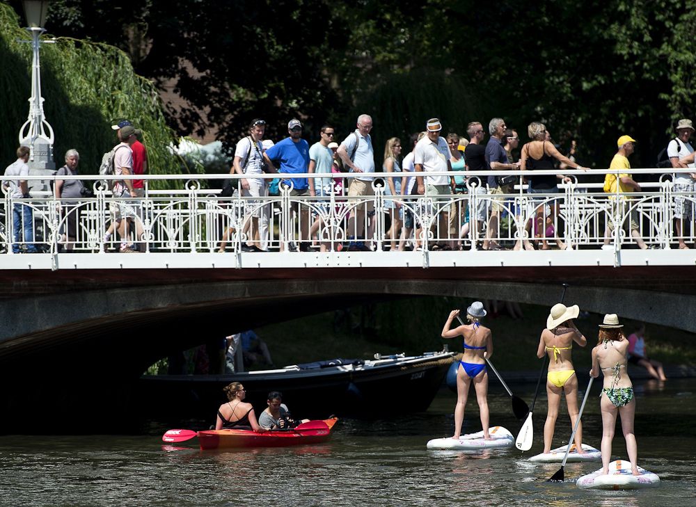 Spectators used multiple modes of transportation to get to Saturday's stage.