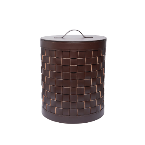 Woven Leather Laundry Basket