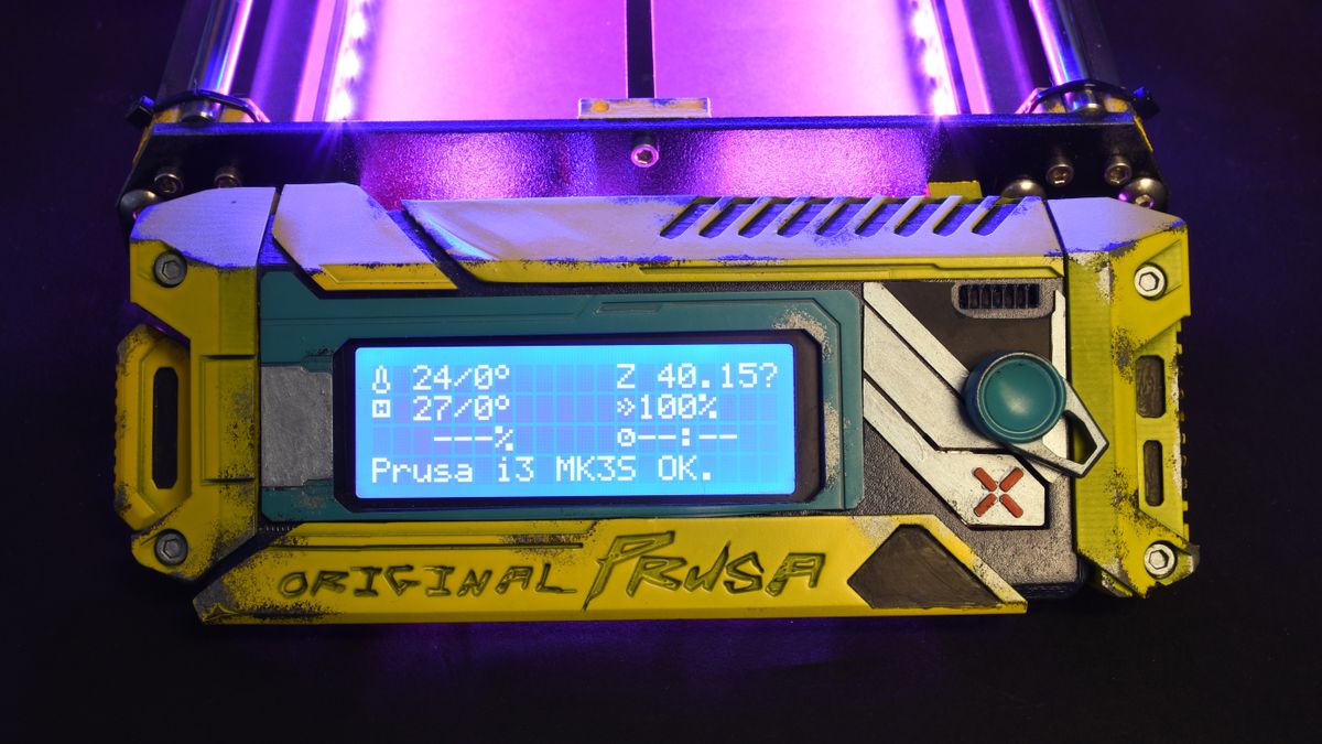 Prusa MK3S+ 3D printer with Cyberpunk modifications