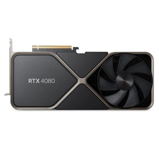 Nvidia GeForce RTX 4080 graphics card on white background