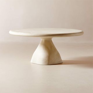 Cream marble round coffee table