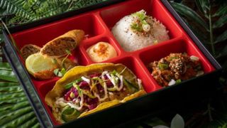 There are three bento boxes available – fish, meat or vegan