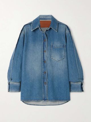 Pintucked Denim Shirt