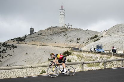 Wout van Aert of Jumbo-Visma descends from Mont Ventoux