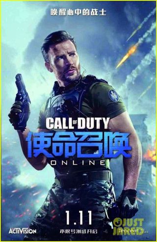 Chris Evans in Call Of Duty Online poster