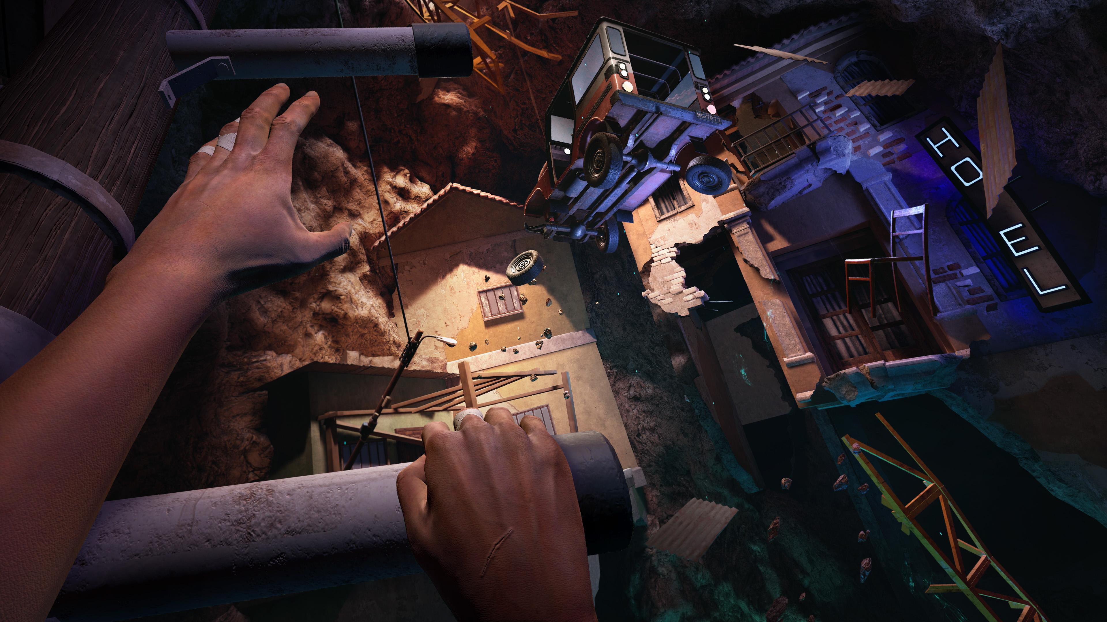 Climbing some crumbling buildings in new VR game Reach from nDreams