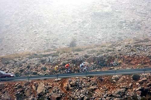 The craggy rockface of Sierra de la Pandera.