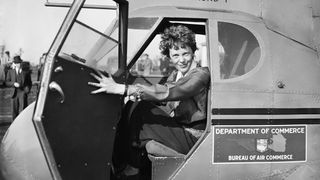 Amelia Earhart in a Department of Commerce airplane in 1936.