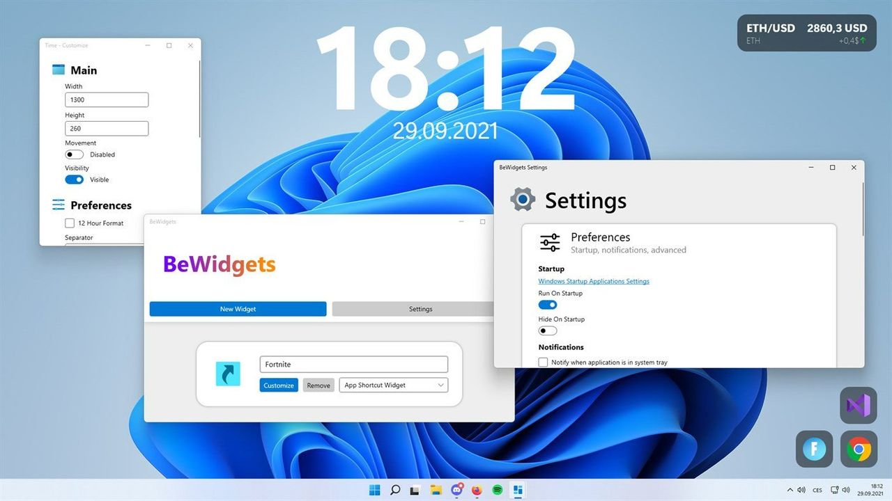 Bewidgets Windows 11 Options