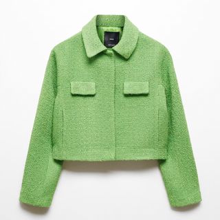 Green tweed jacket from Mango