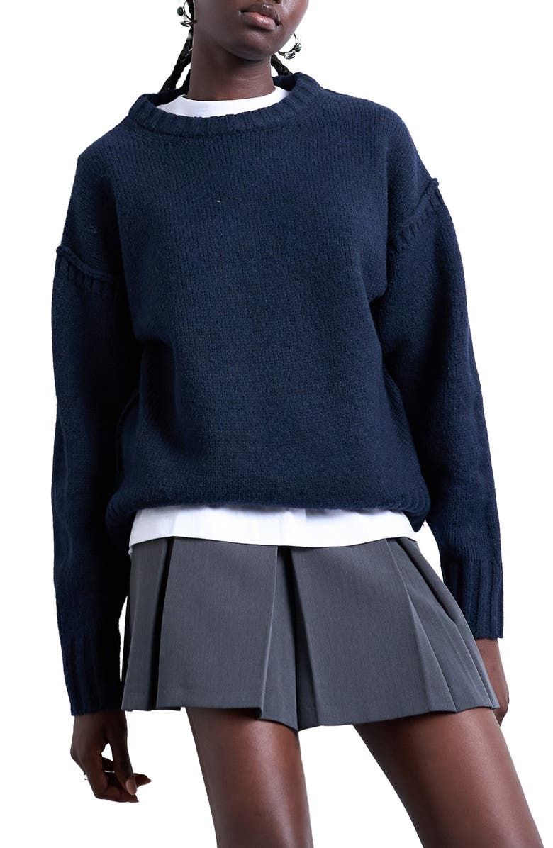 Exposed Seam Relaxed Fit Sweater