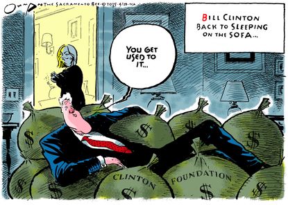 Political cartoon U.S. Bill Hillary Clinton