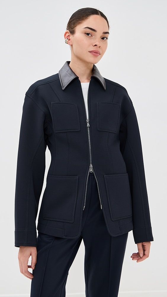 Tibi Bonded Twill Sculpted Workmens Jacket