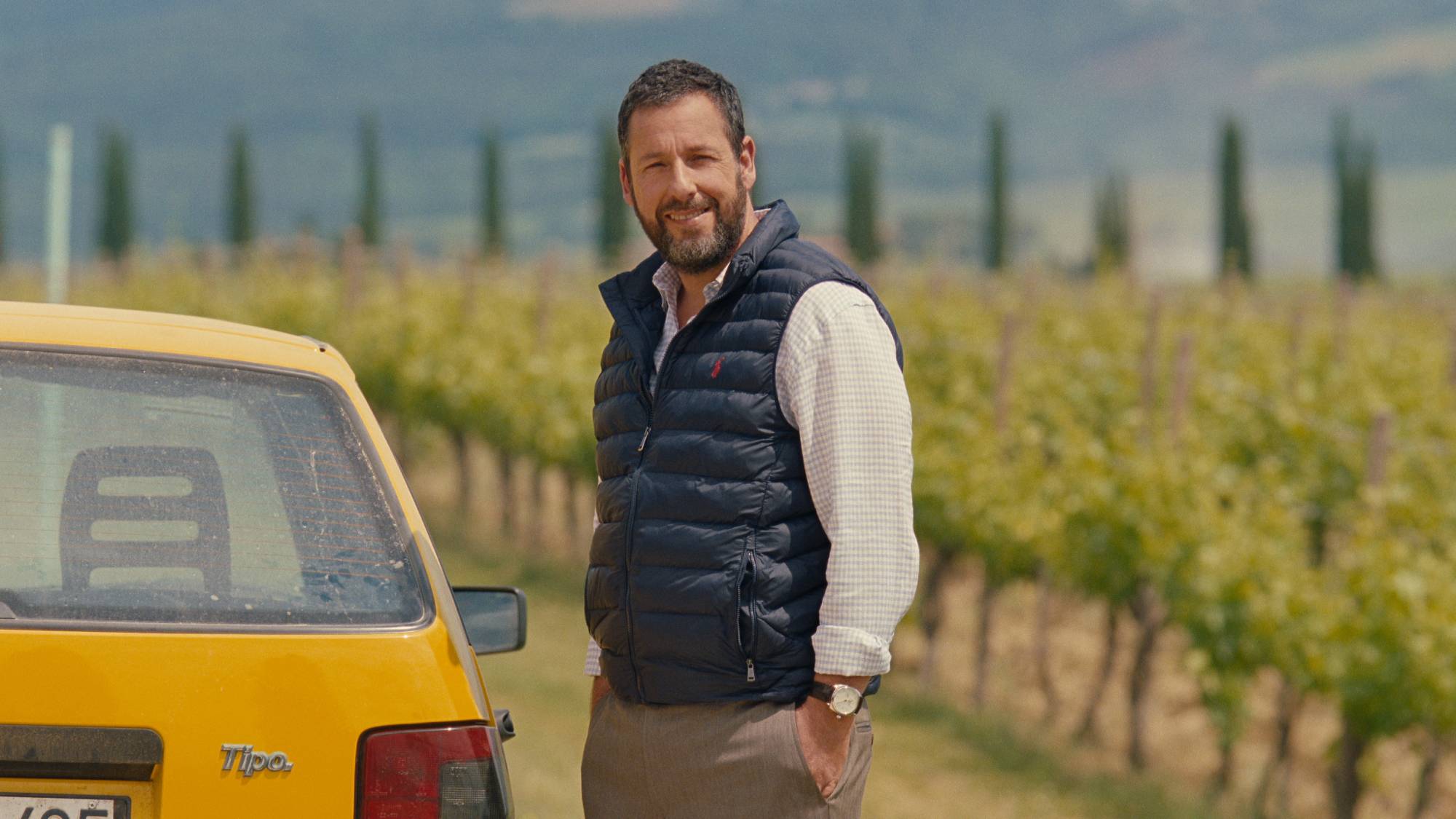 Adam Sandler as Ron Sukenick in &quot;Jay Kelly&quot;