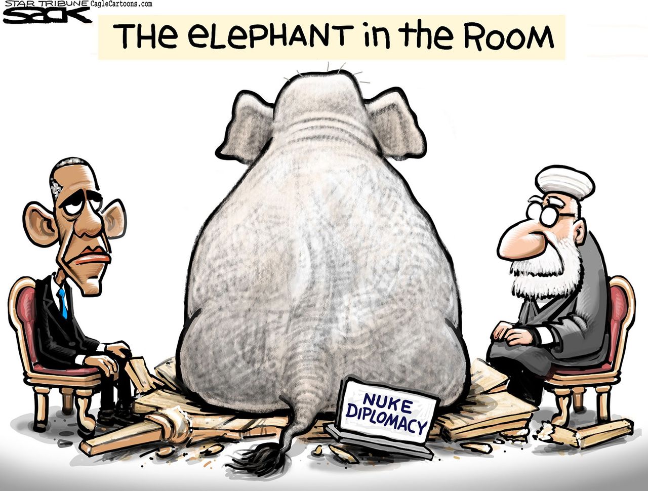 Obama cartoon World GOP Iran