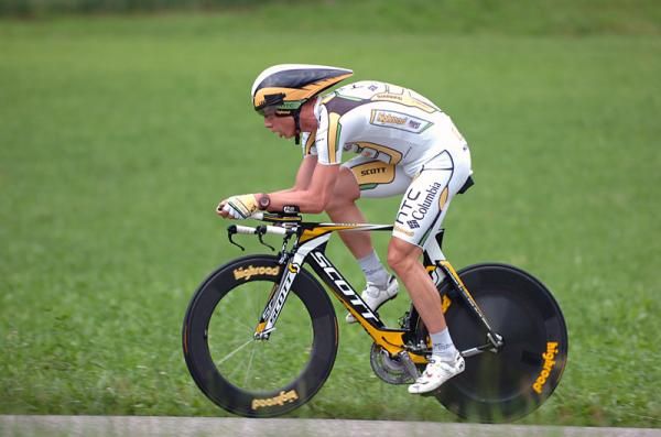 Tony Martin (HTC-Columbia) en route to victory in the 29.6km time trial.