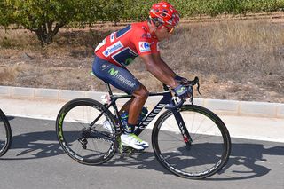 Nairo Quintana in the bunch during the Vuelta's 18th stage.