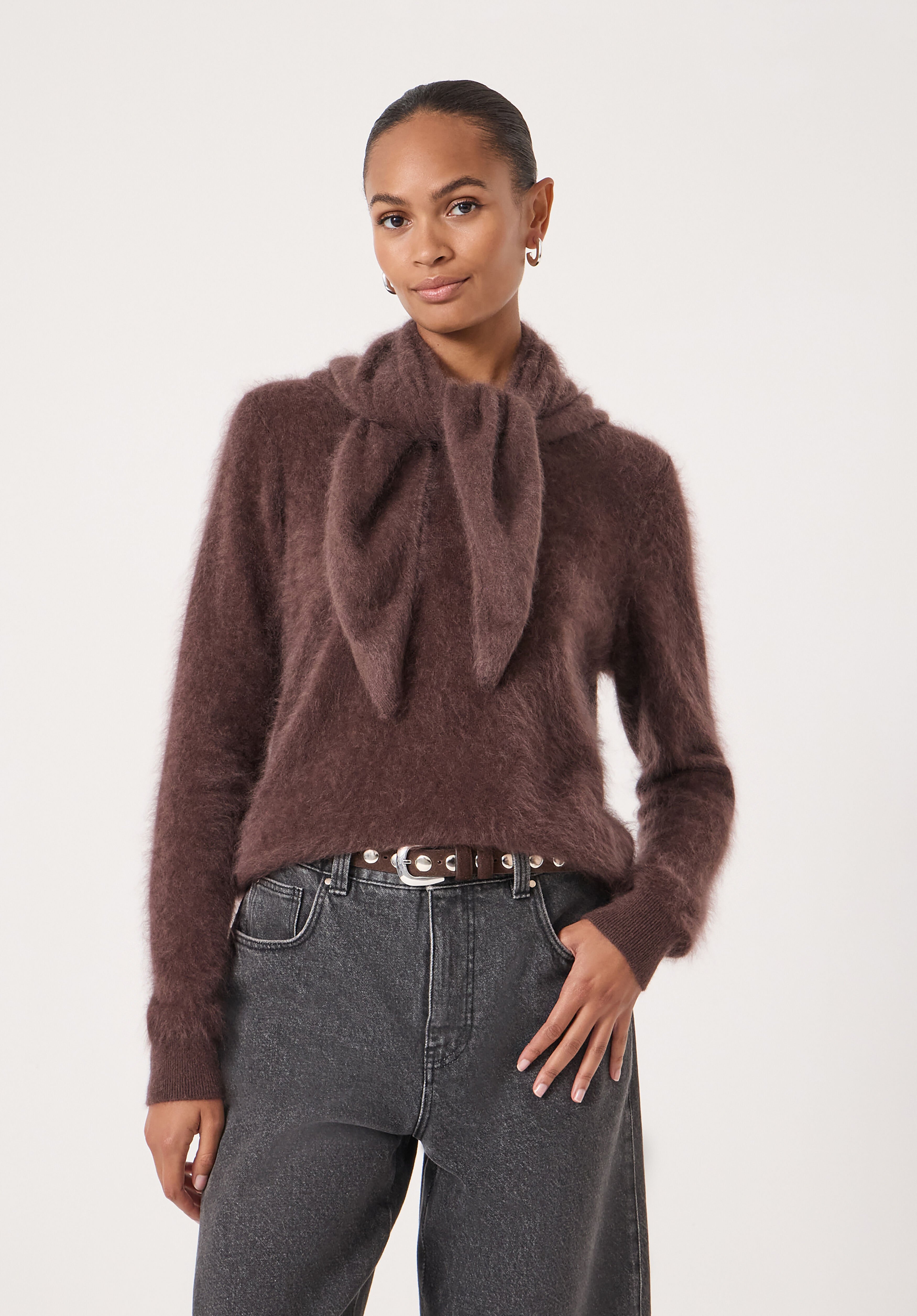 Brushed Cashmere Triangle Scarf